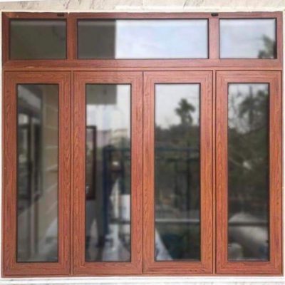 cửa nhôm 4 cánh vân gỗ